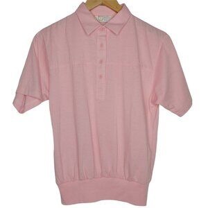 Vintage Palmland Club Petite Medium Pink Golf Shirt Collared Country Club Retro